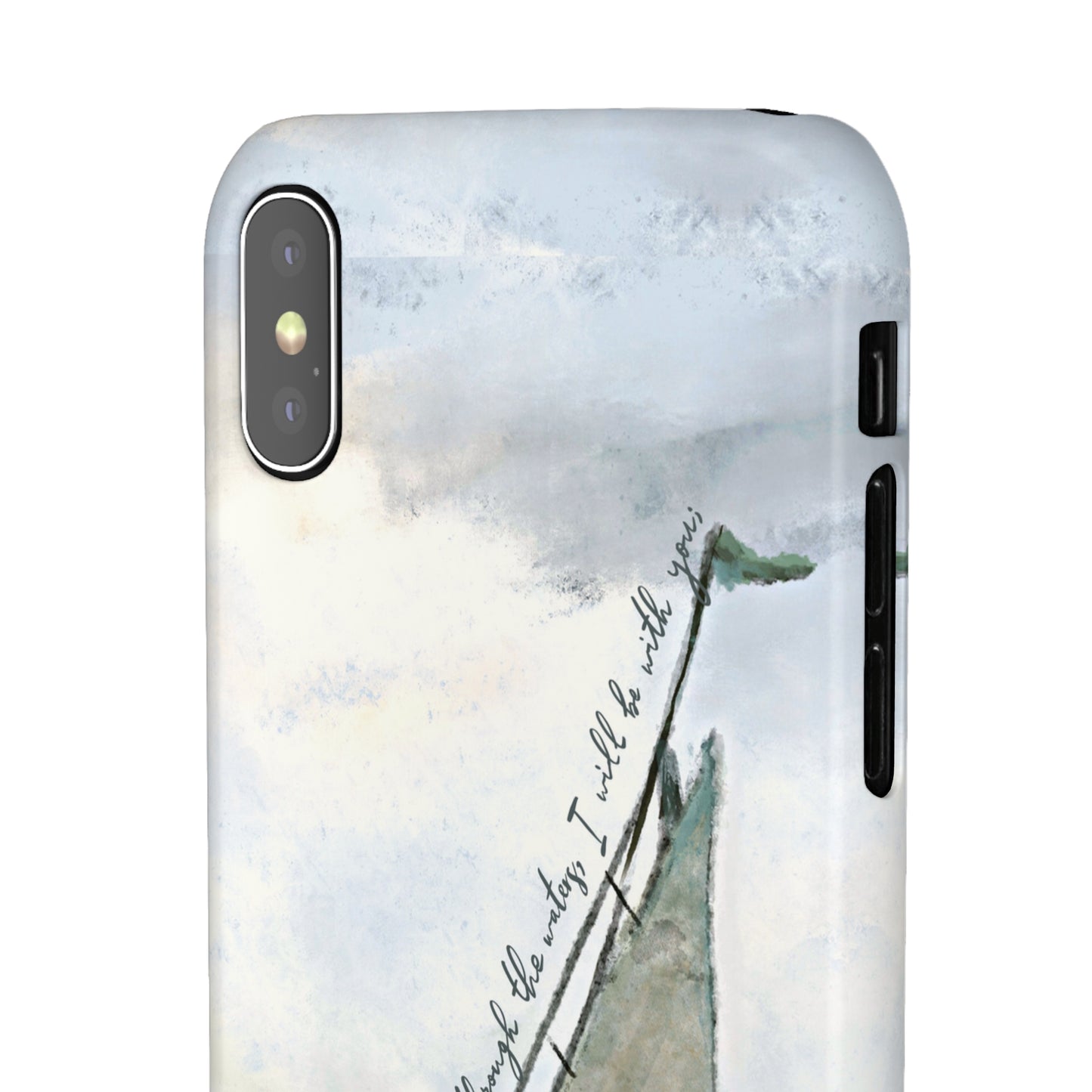 When you pass through the waters, I'll be with you Phone Case | Isaiah 43:2 Ocean themed Bible Verse Phone Case