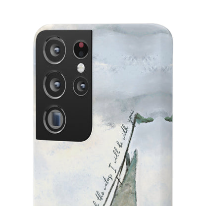 When you pass through the waters, I'll be with you Phone Case | Isaiah 43:2 Ocean themed Bible Verse Phone Case