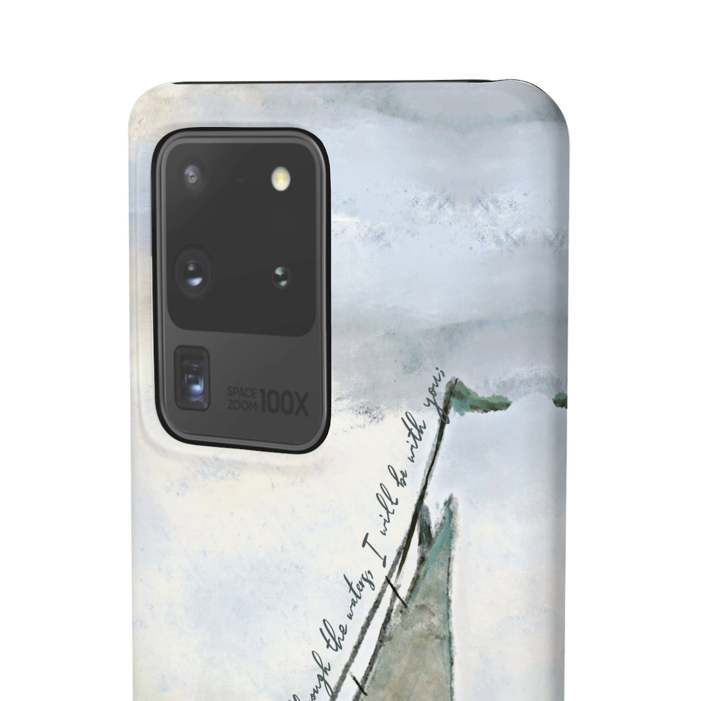 When you pass through the waters, I'll be with you Phone Case | Isaiah 43:2 Ocean themed Bible Verse Phone Case