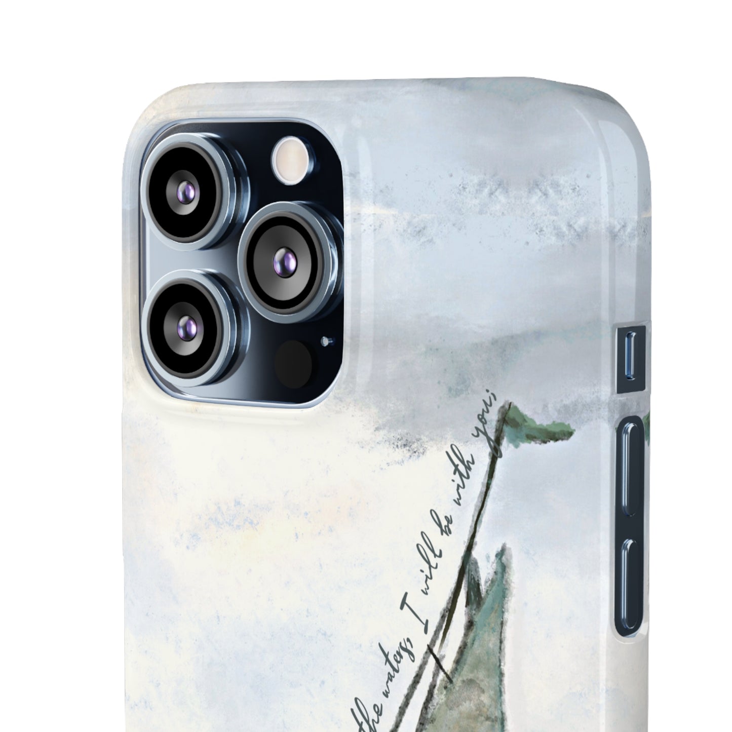 When you pass through the waters, I'll be with you Phone Case | Isaiah 43:2 Ocean themed Bible Verse Phone Case