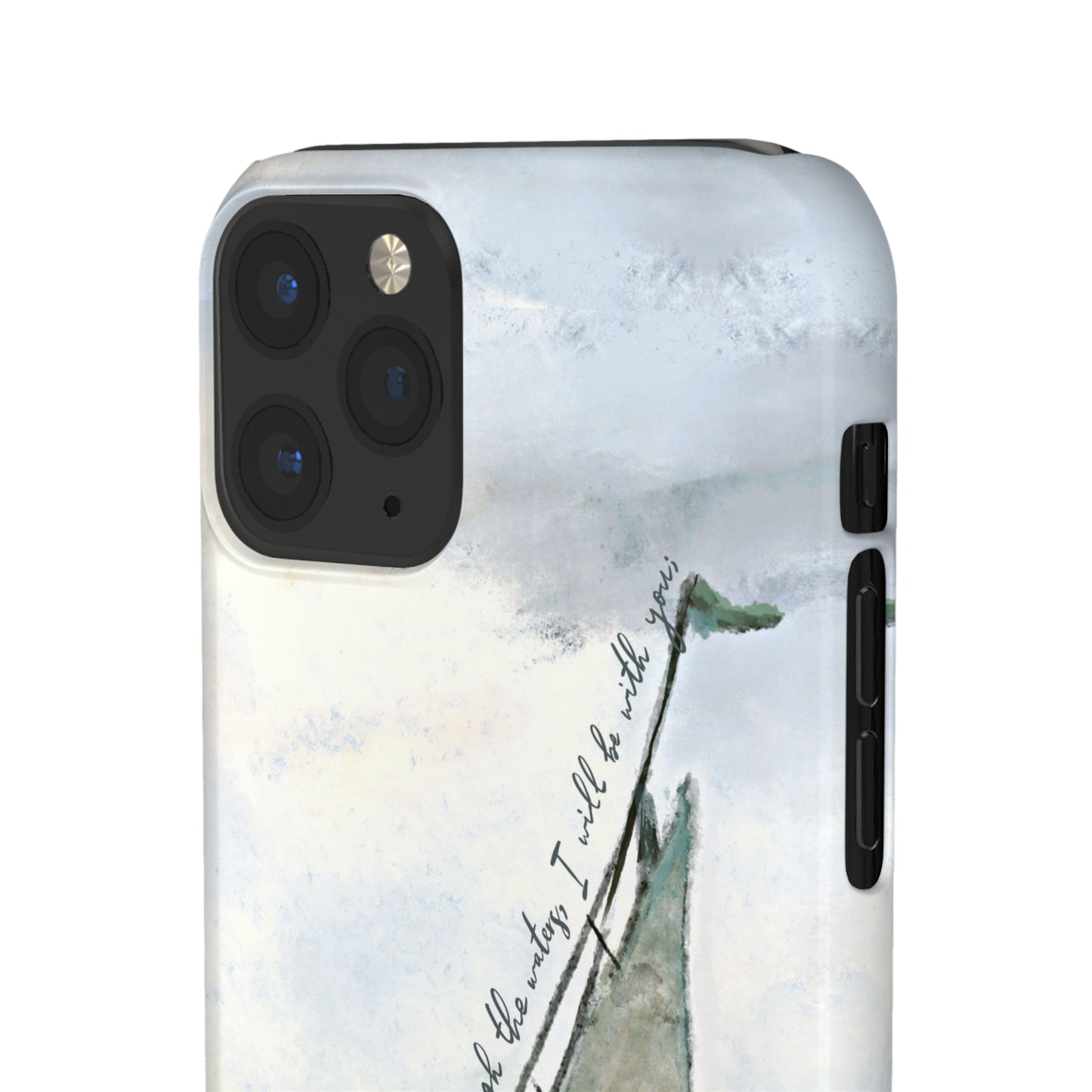 When you pass through the waters, I'll be with you Phone Case | Isaiah 43:2 Ocean themed Bible Verse Phone Case