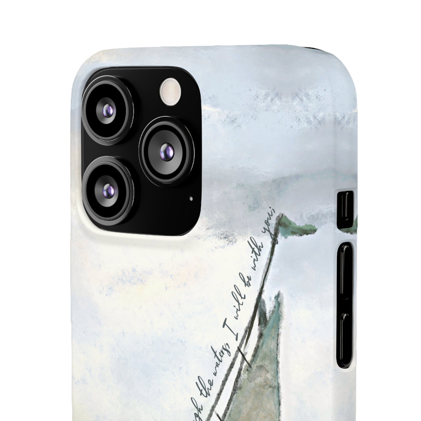 When you pass through the waters, I'll be with you Phone Case | Isaiah 43:2 Ocean themed Bible Verse Phone Case