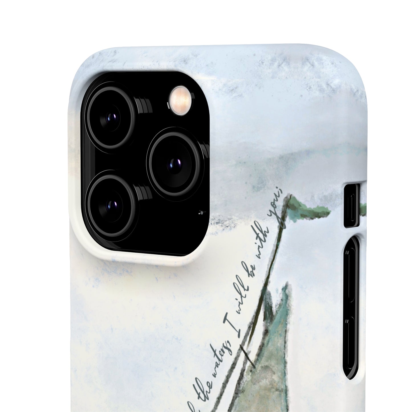 When you pass through the waters, I'll be with you Phone Case | Isaiah 43:2 Ocean themed Bible Verse Phone Case