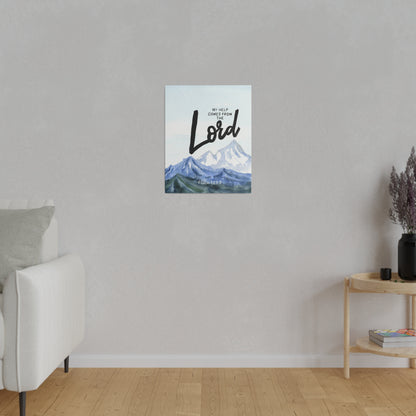 My help comes from the Lord Framed Canvas Wall Art | A song of ascents Mountains Psalm 121 2 Bible Verse Canvas Print | Christian Home Decor
