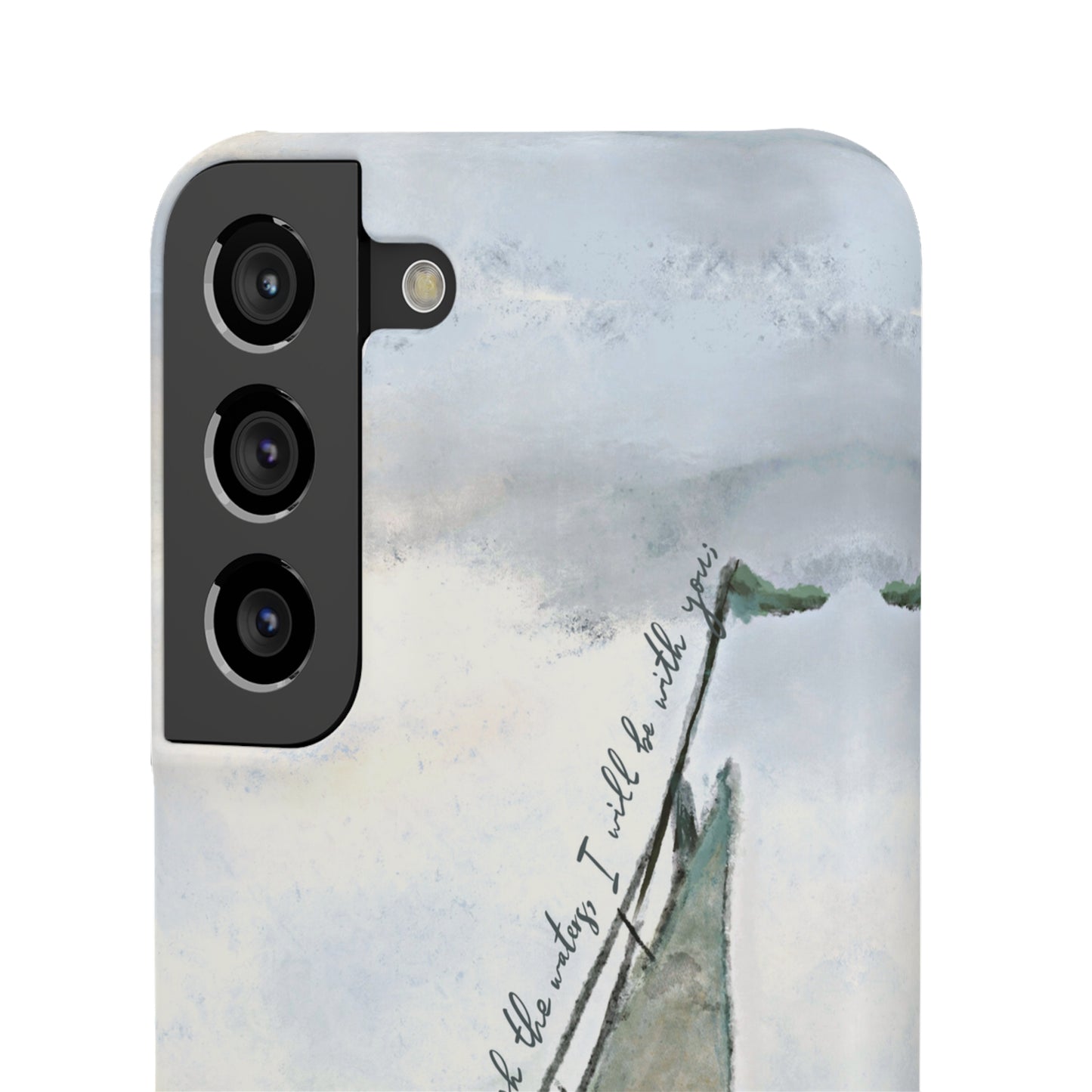 When you pass through the waters, I'll be with you Phone Case | Isaiah 43:2 Ocean themed Bible Verse Phone Case