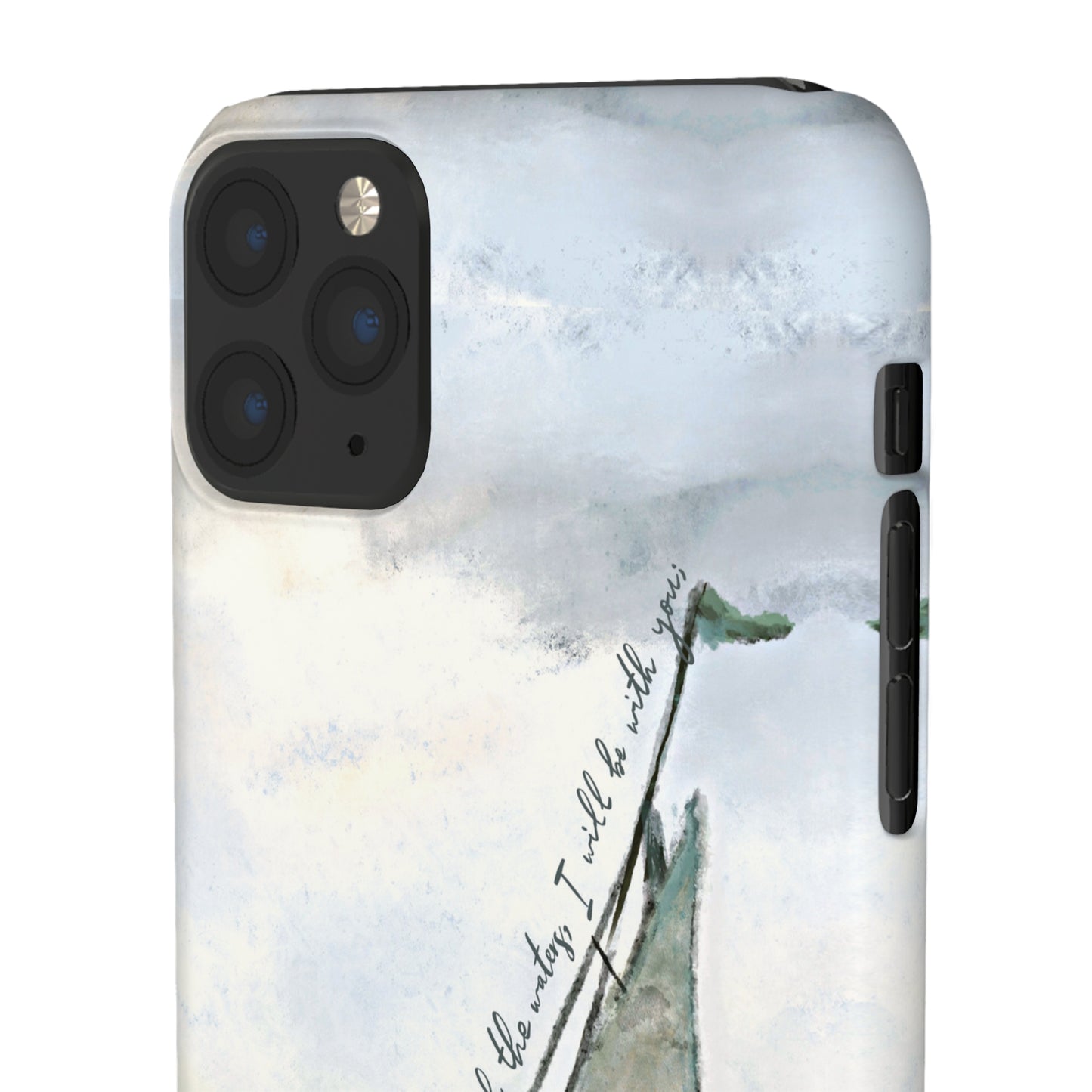When you pass through the waters, I'll be with you Phone Case | Isaiah 43:2 Ocean themed Bible Verse Phone Case