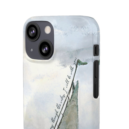 When you pass through the waters, I'll be with you Phone Case | Isaiah 43:2 Ocean themed Bible Verse Phone Case