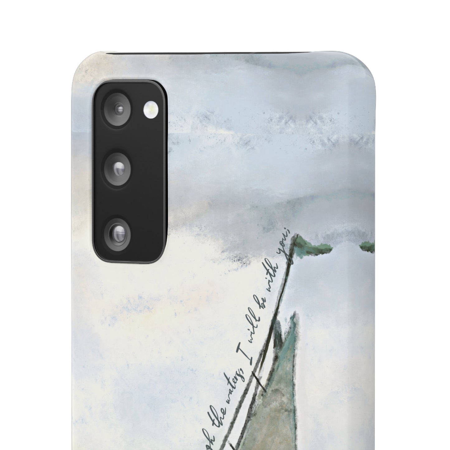 When you pass through the waters, I'll be with you Phone Case | Isaiah 43:2 Ocean themed Bible Verse Phone Case
