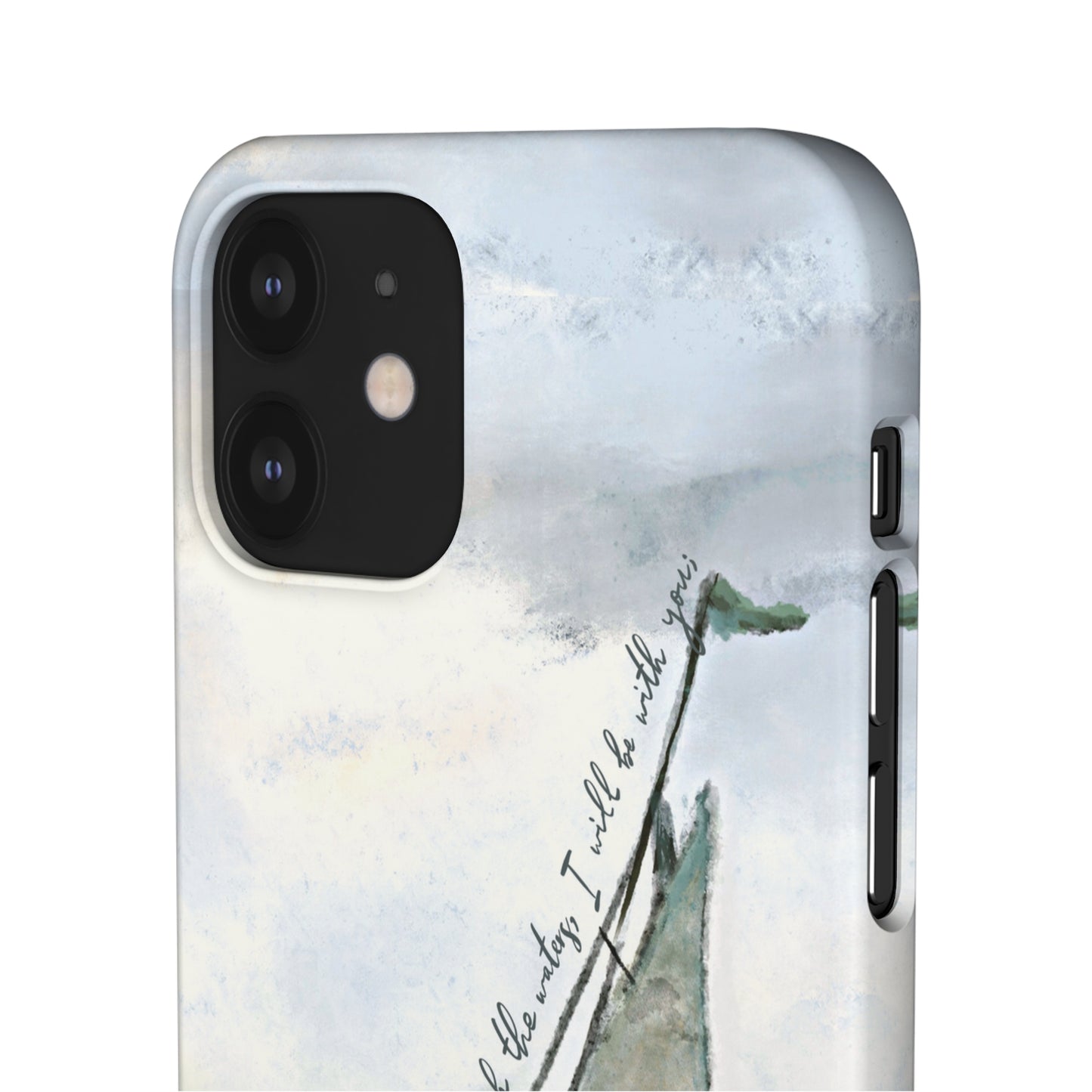 When you pass through the waters, I'll be with you Phone Case | Isaiah 43:2 Ocean themed Bible Verse Phone Case