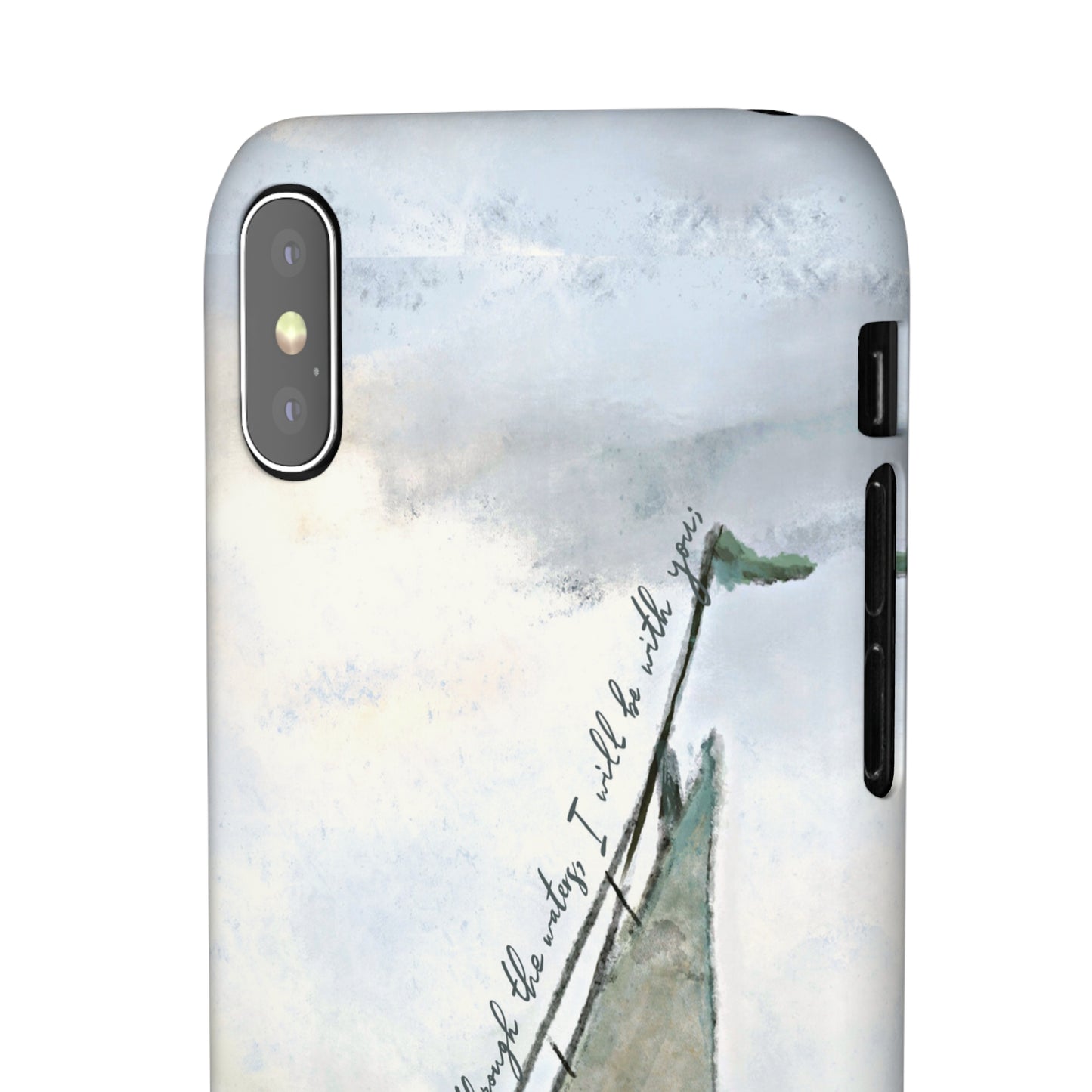 When you pass through the waters, I'll be with you Phone Case | Isaiah 43:2 Ocean themed Bible Verse Phone Case