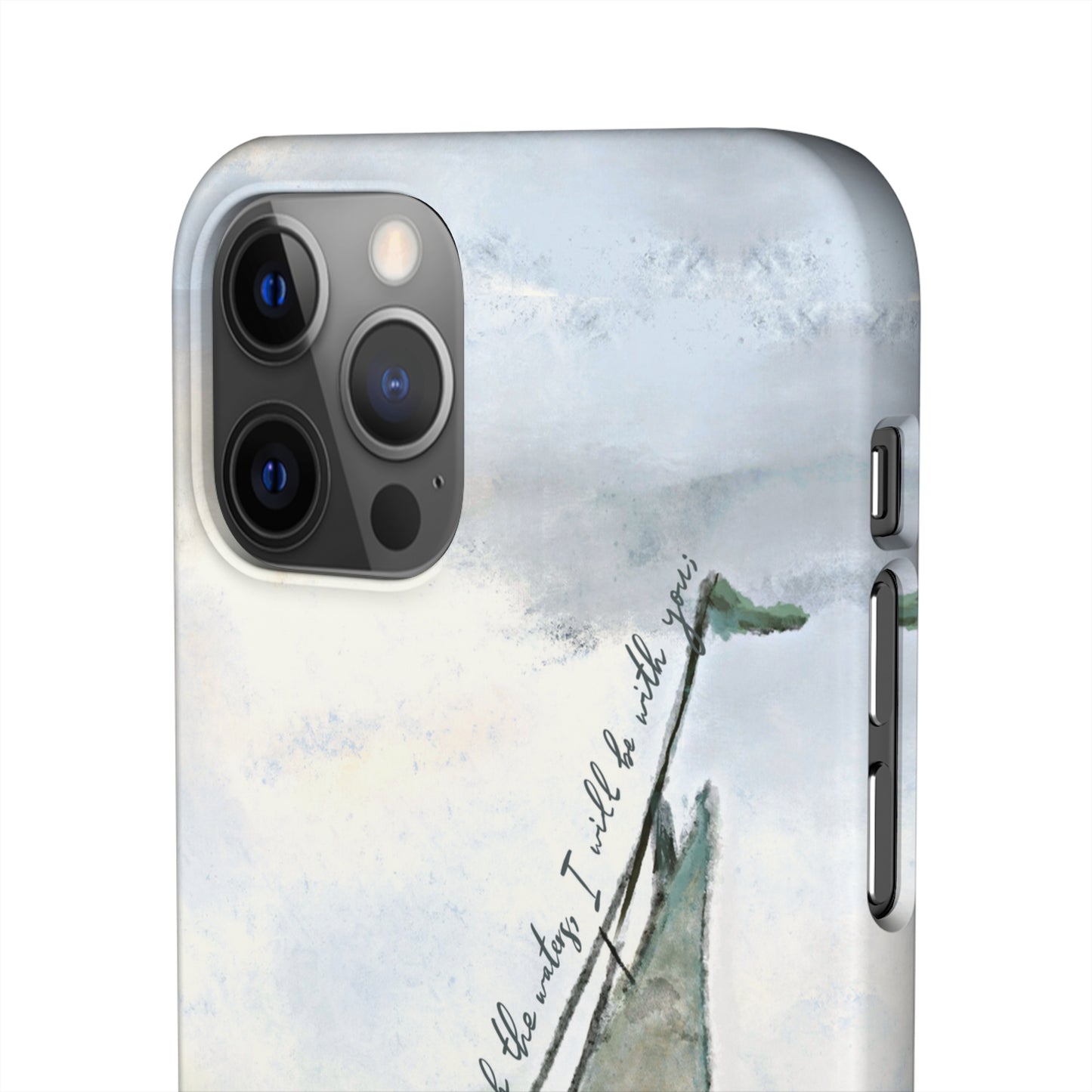 When you pass through the waters, I'll be with you Phone Case | Isaiah 43:2 Ocean themed Bible Verse Phone Case