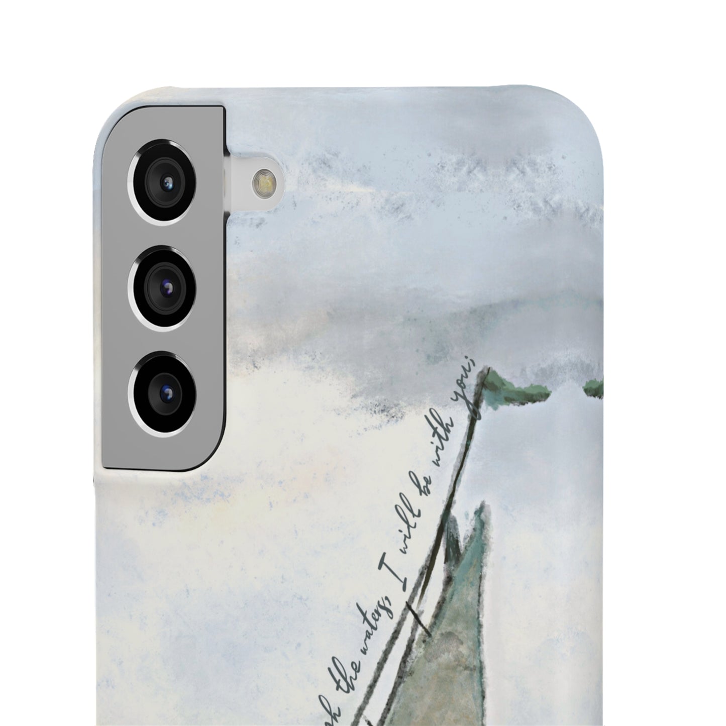When you pass through the waters, I'll be with you Phone Case | Isaiah 43:2 Ocean themed Bible Verse Phone Case