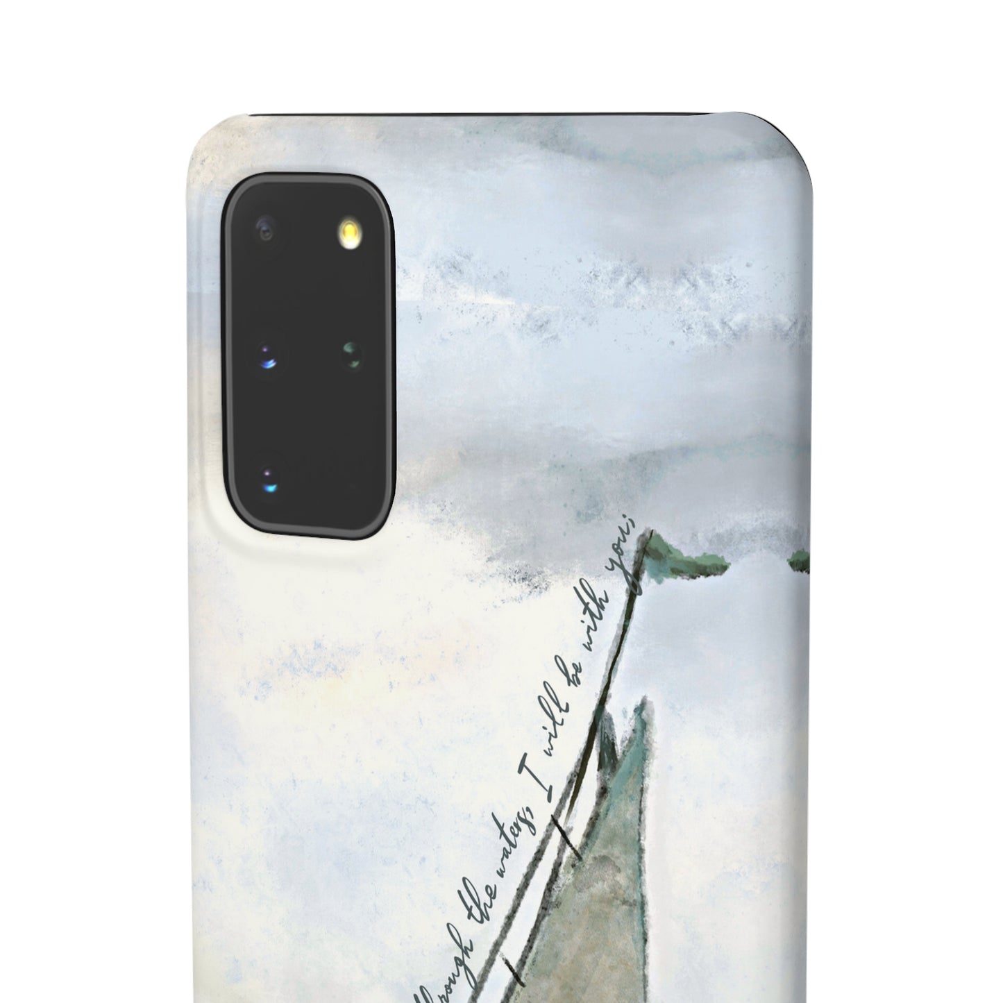 When you pass through the waters, I'll be with you Phone Case | Isaiah 43:2 Ocean themed Bible Verse Phone Case