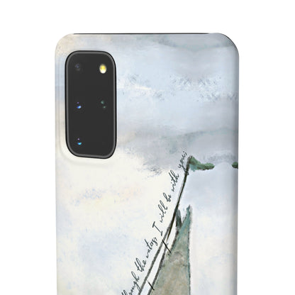 When you pass through the waters, I'll be with you Phone Case | Isaiah 43:2 Ocean themed Bible Verse Phone Case
