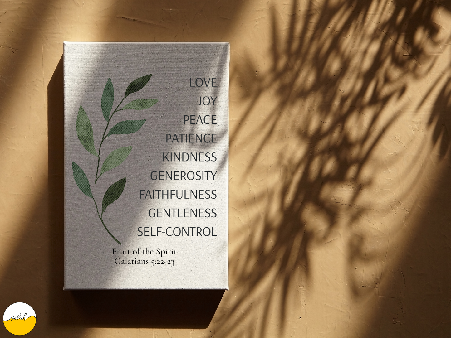 Fruit of the Spirit Framed Canvas Wall Art | Galatians 5:22 Bible Verse Canvas Print