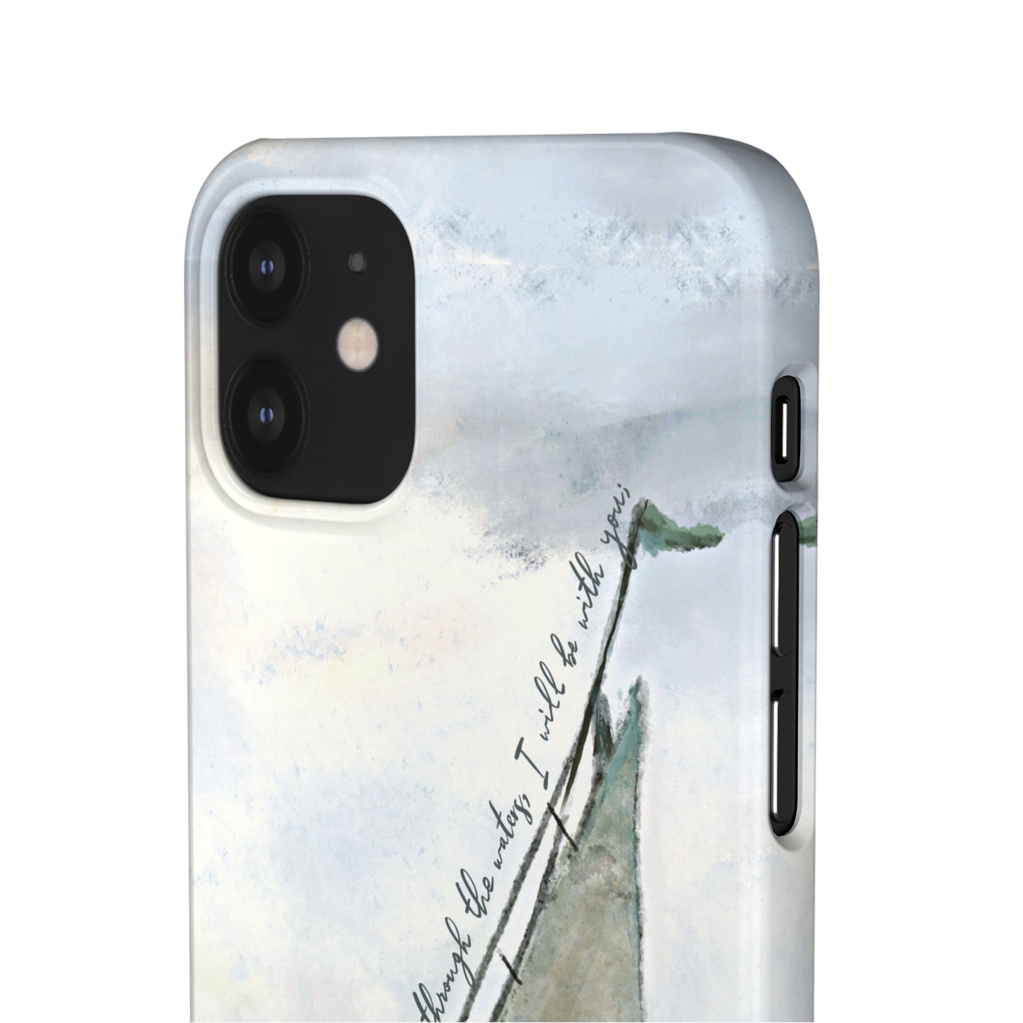 When you pass through the waters, I'll be with you Phone Case | Isaiah 43:2 Ocean themed Bible Verse Phone Case