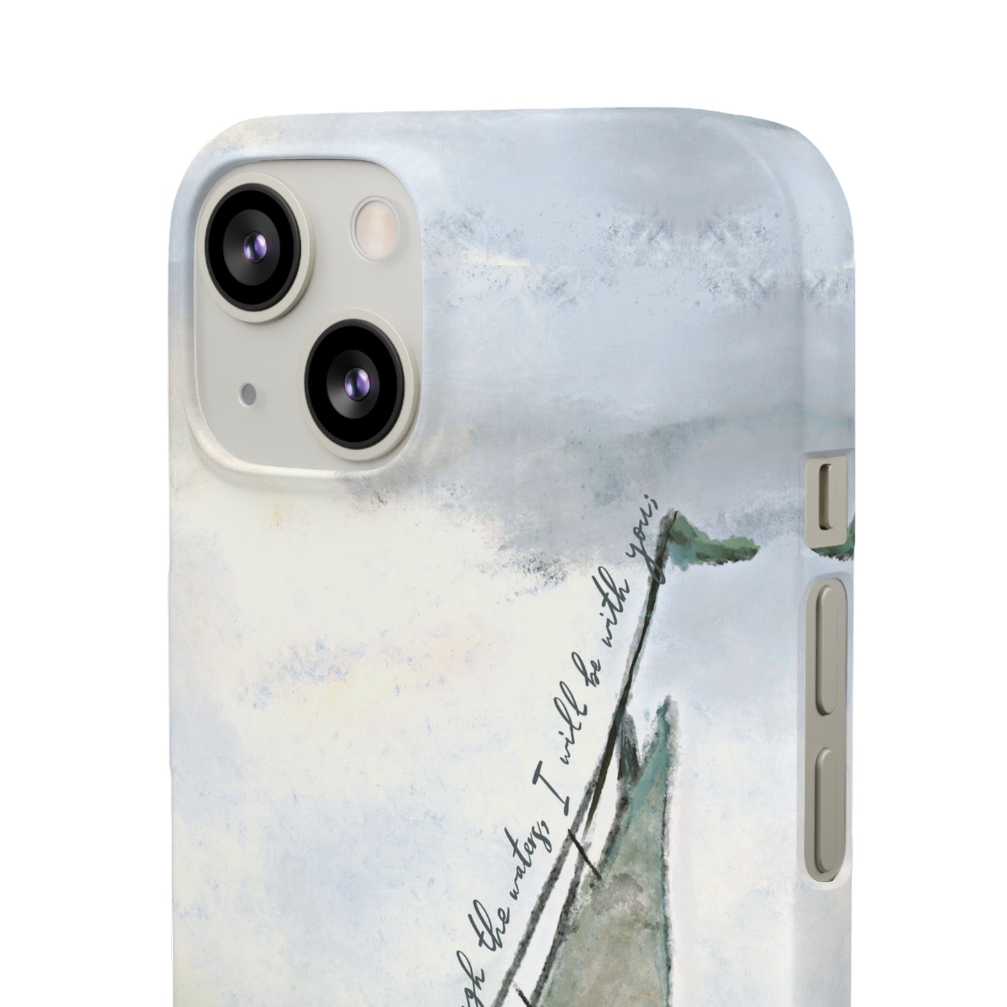 When you pass through the waters, I'll be with you Phone Case | Isaiah 43:2 Ocean themed Bible Verse Phone Case