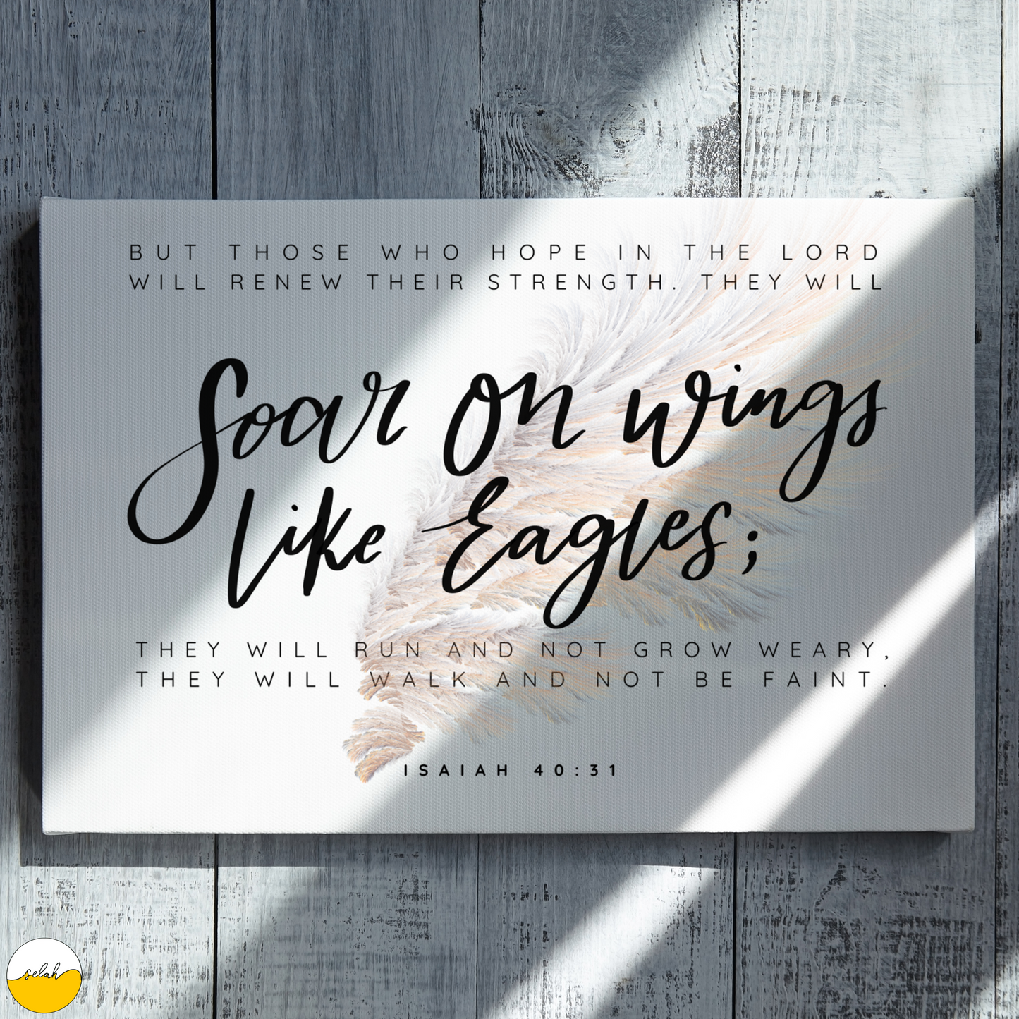 Soar on Wings like Eagles, Isaiah 40:31 Bible Verse Framed Canvas Wall Art