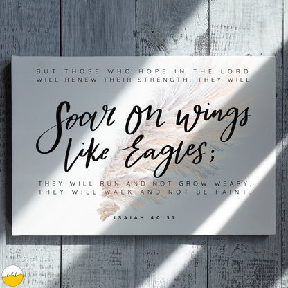 Soar on Wings like Eagles, Isaiah 40:31 Bible Verse Framed Canvas Wall Art