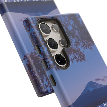 When my Heart is Overwhelmed, lead me to the Rock higher than I Bible Verse Phone Case