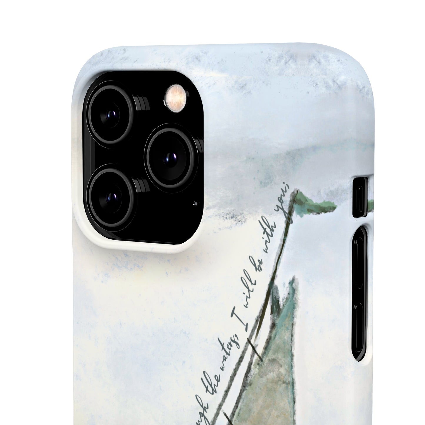 When you pass through the waters, I'll be with you Phone Case | Isaiah 43:2 Ocean themed Bible Verse Phone Case