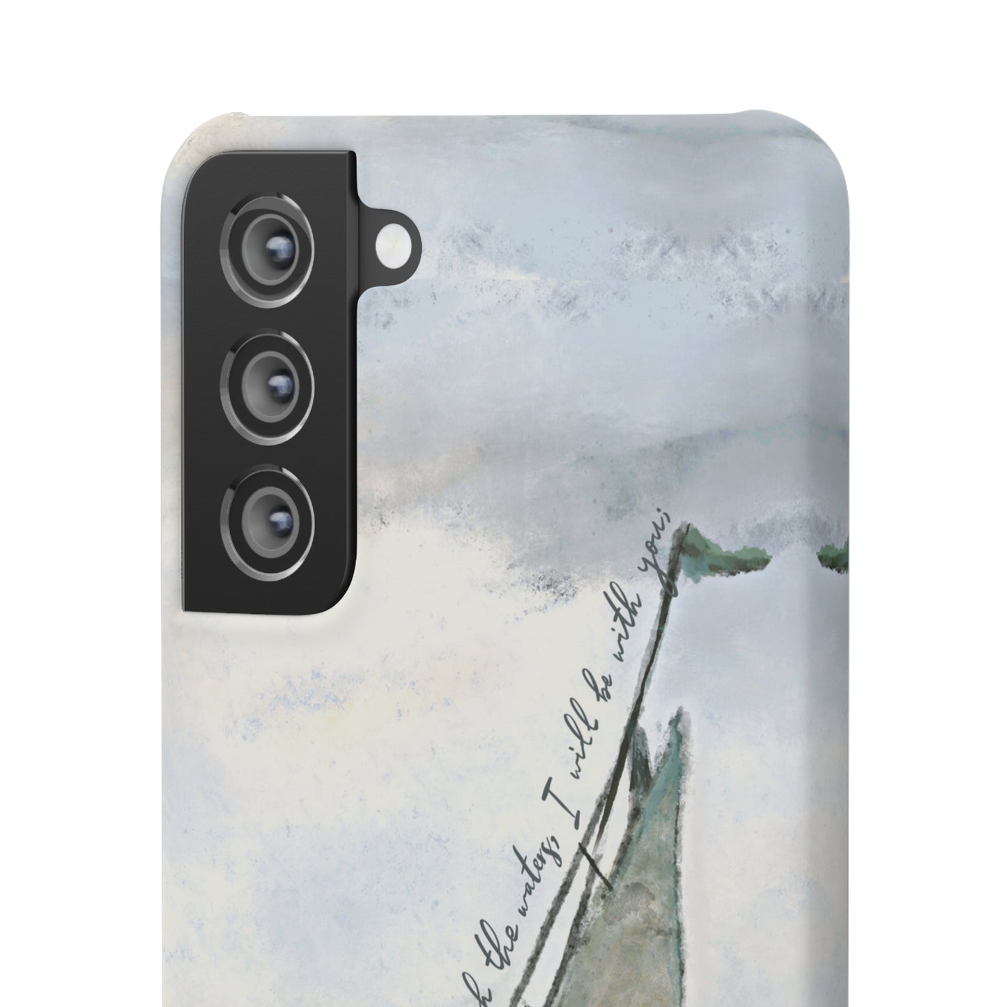 When you pass through the waters, I'll be with you Phone Case | Isaiah 43:2 Ocean themed Bible Verse Phone Case