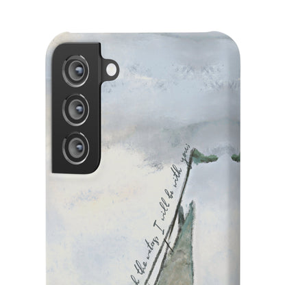 When you pass through the waters, I'll be with you Phone Case | Isaiah 43:2 Ocean themed Bible Verse Phone Case