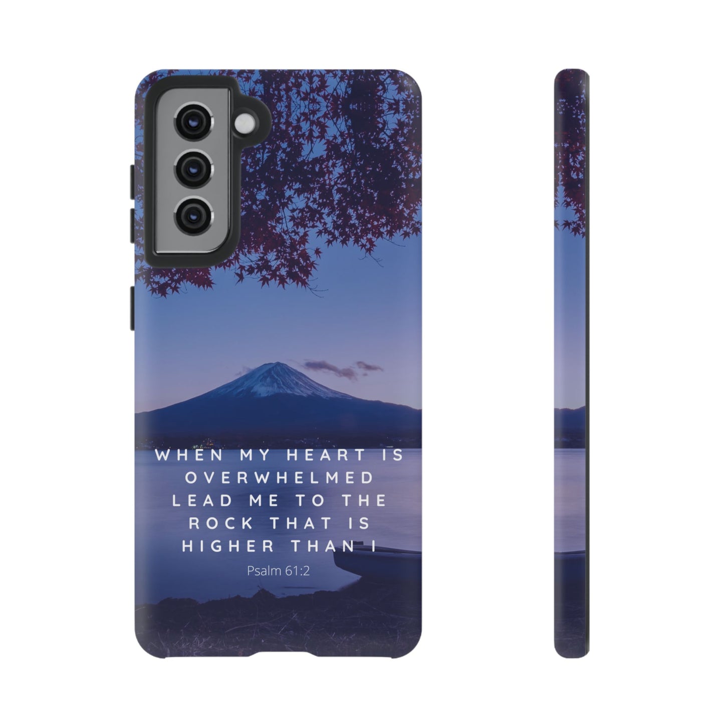 When my Heart is Overwhelmed, lead me to the Rock higher than I Bible Verse Phone Case