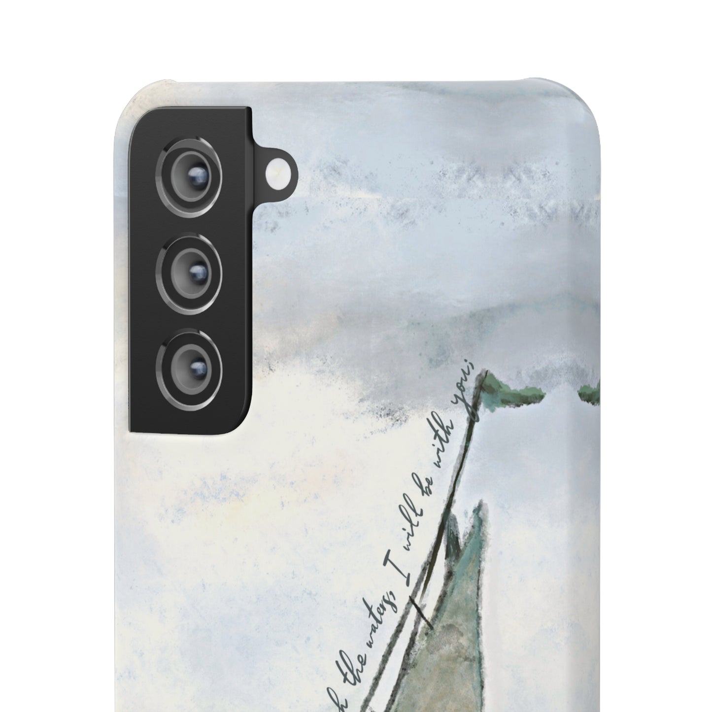 When you pass through the waters, I'll be with you Phone Case | Isaiah 43:2 Ocean themed Bible Verse Phone Case
