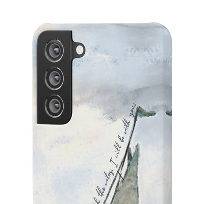 When you pass through the waters, I'll be with you Phone Case | Isaiah 43:2 Ocean themed Bible Verse Phone Case