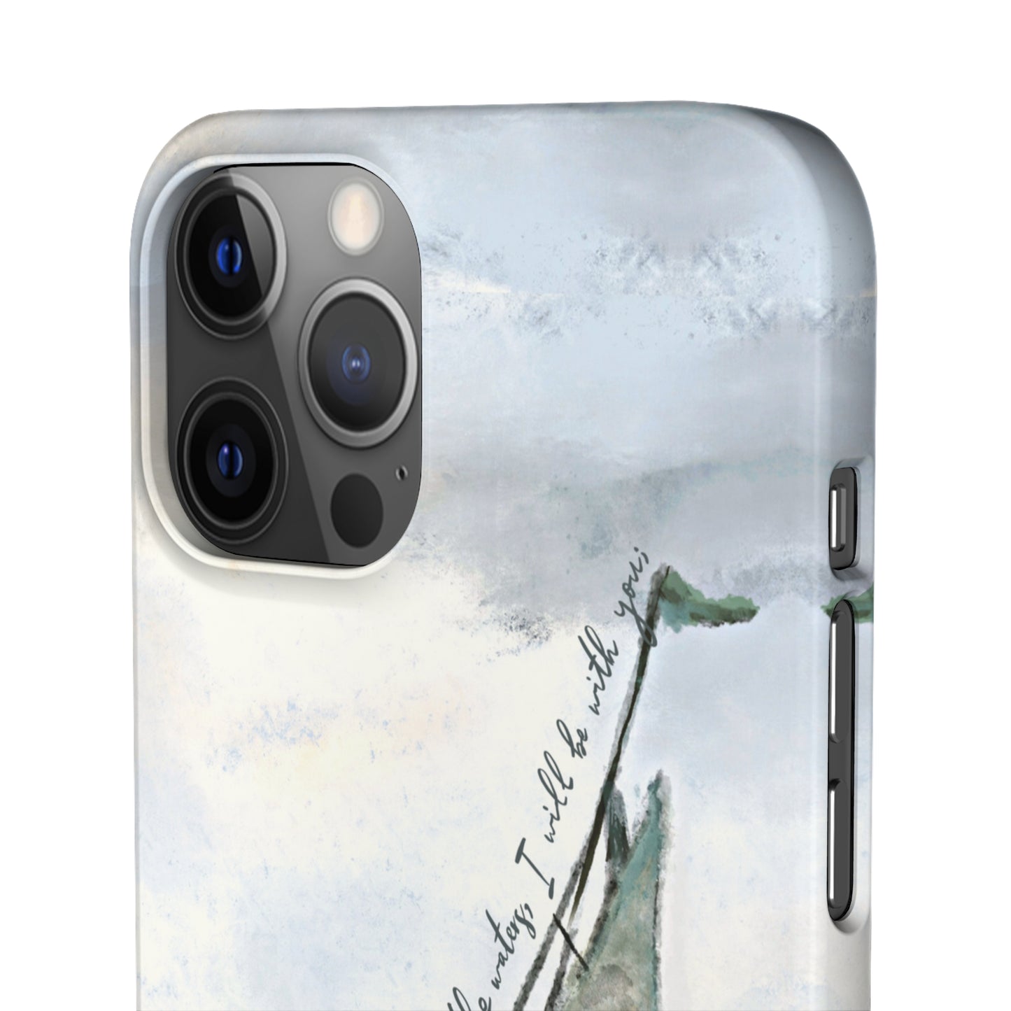 When you pass through the waters, I'll be with you Phone Case | Isaiah 43:2 Ocean themed Bible Verse Phone Case