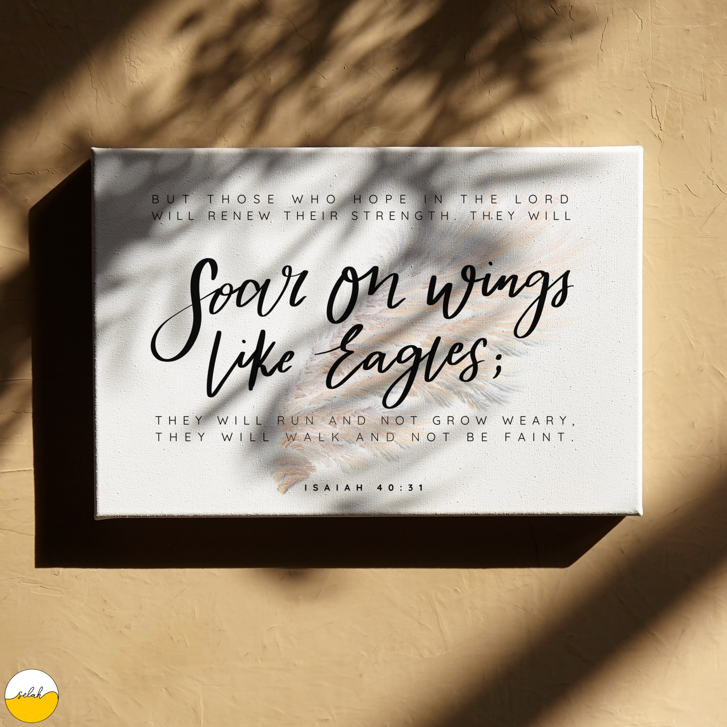 Soar on Wings like Eagles, Isaiah 40:31 Bible Verse Framed Canvas Wall Art