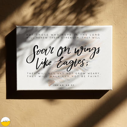 Soar on Wings like Eagles, Isaiah 40:31 Bible Verse Framed Canvas Wall Art