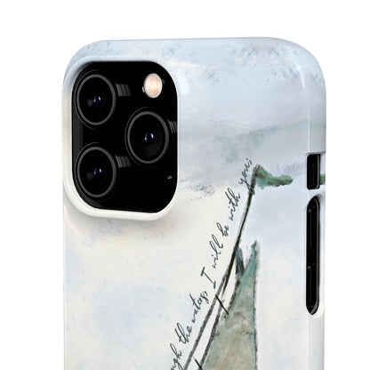 When you pass through the waters, I'll be with you Phone Case | Isaiah 43:2 Ocean themed Bible Verse Phone Case
