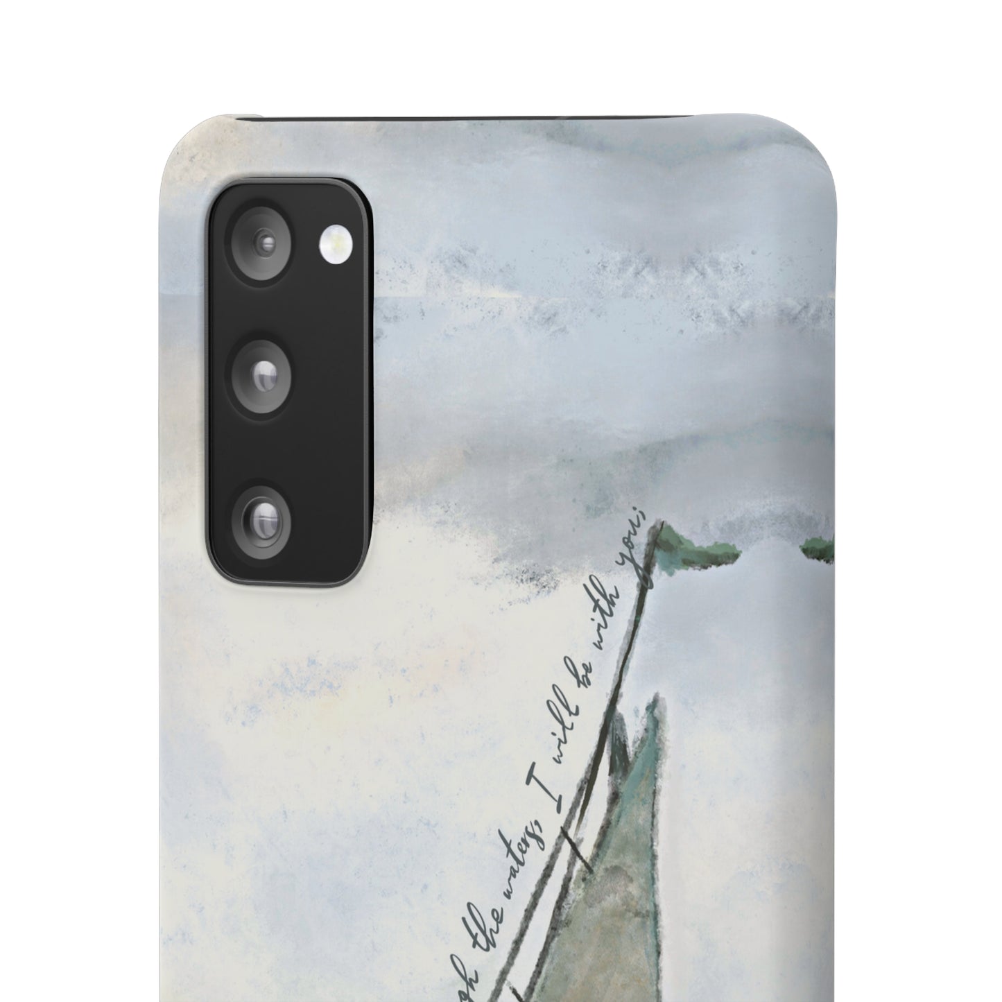 When you pass through the waters, I'll be with you Phone Case | Isaiah 43:2 Ocean themed Bible Verse Phone Case