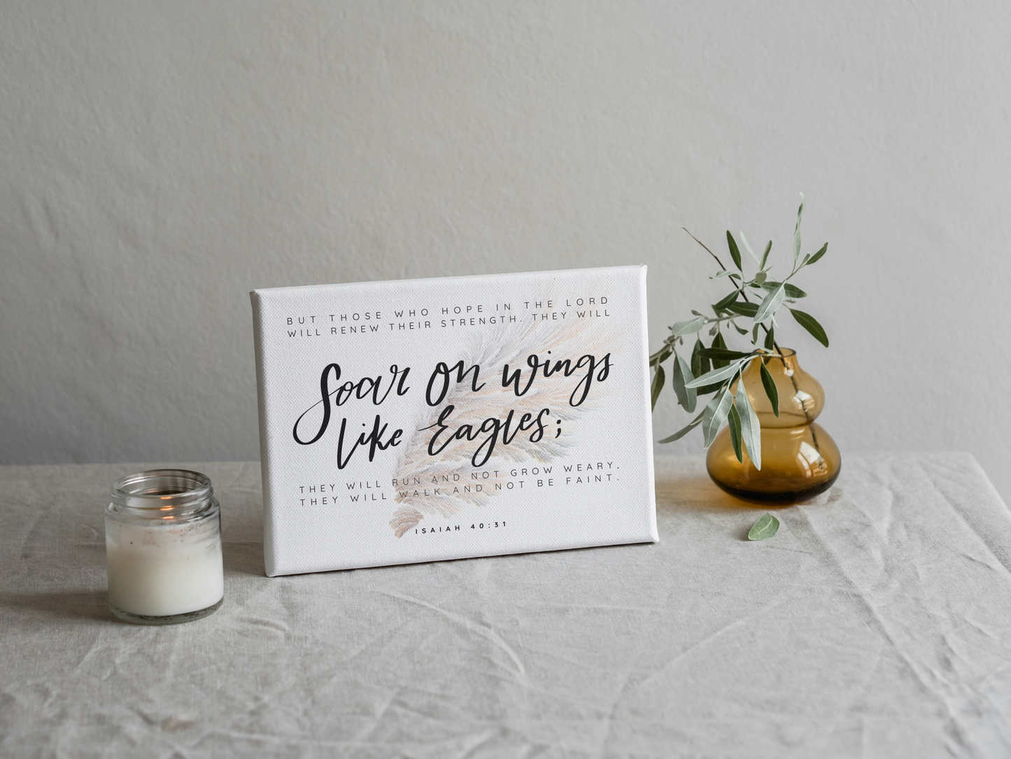 Soar on Wings like Eagles, Isaiah 40:31 Bible Verse Framed Canvas Wall Art
