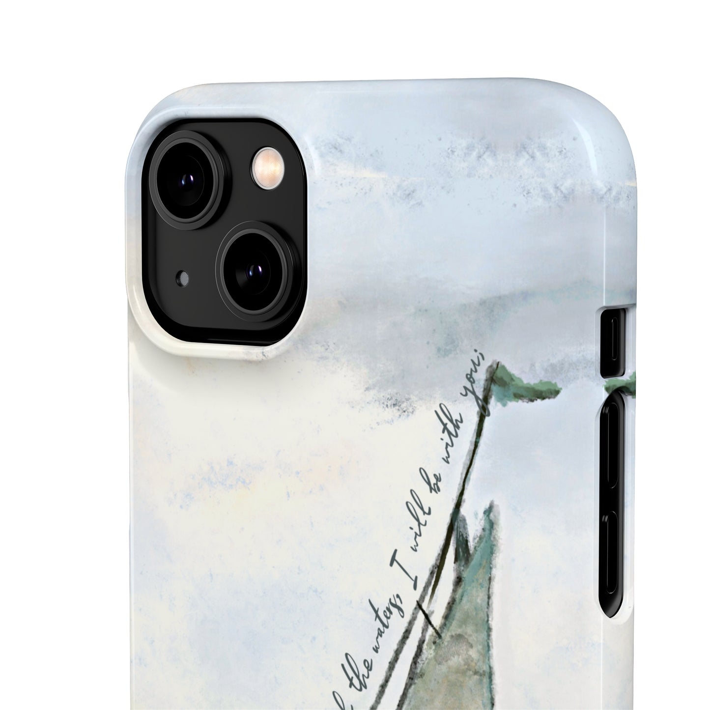 When you pass through the waters, I'll be with you Phone Case | Isaiah 43:2 Ocean themed Bible Verse Phone Case