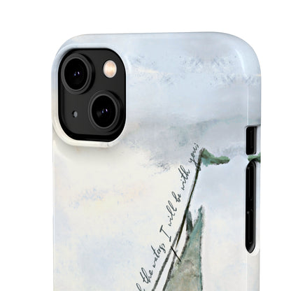 When you pass through the waters, I'll be with you Phone Case | Isaiah 43:2 Ocean themed Bible Verse Phone Case
