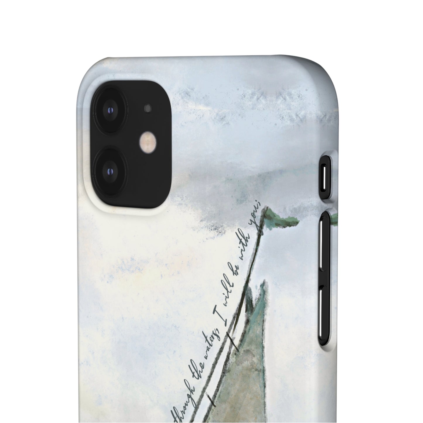 When you pass through the waters, I'll be with you Phone Case | Isaiah 43:2 Ocean themed Bible Verse Phone Case
