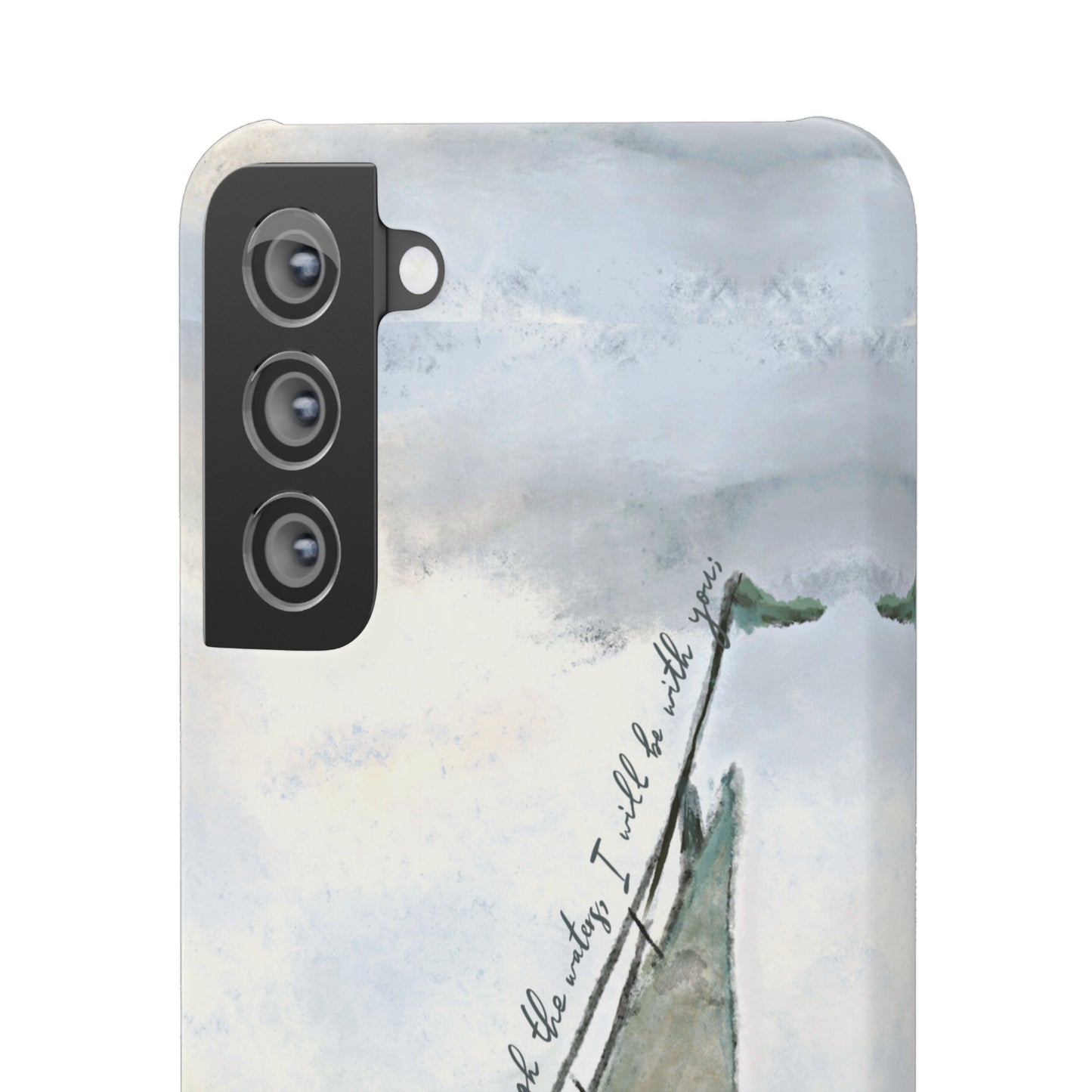 When you pass through the waters, I'll be with you Phone Case | Isaiah 43:2 Ocean themed Bible Verse Phone Case