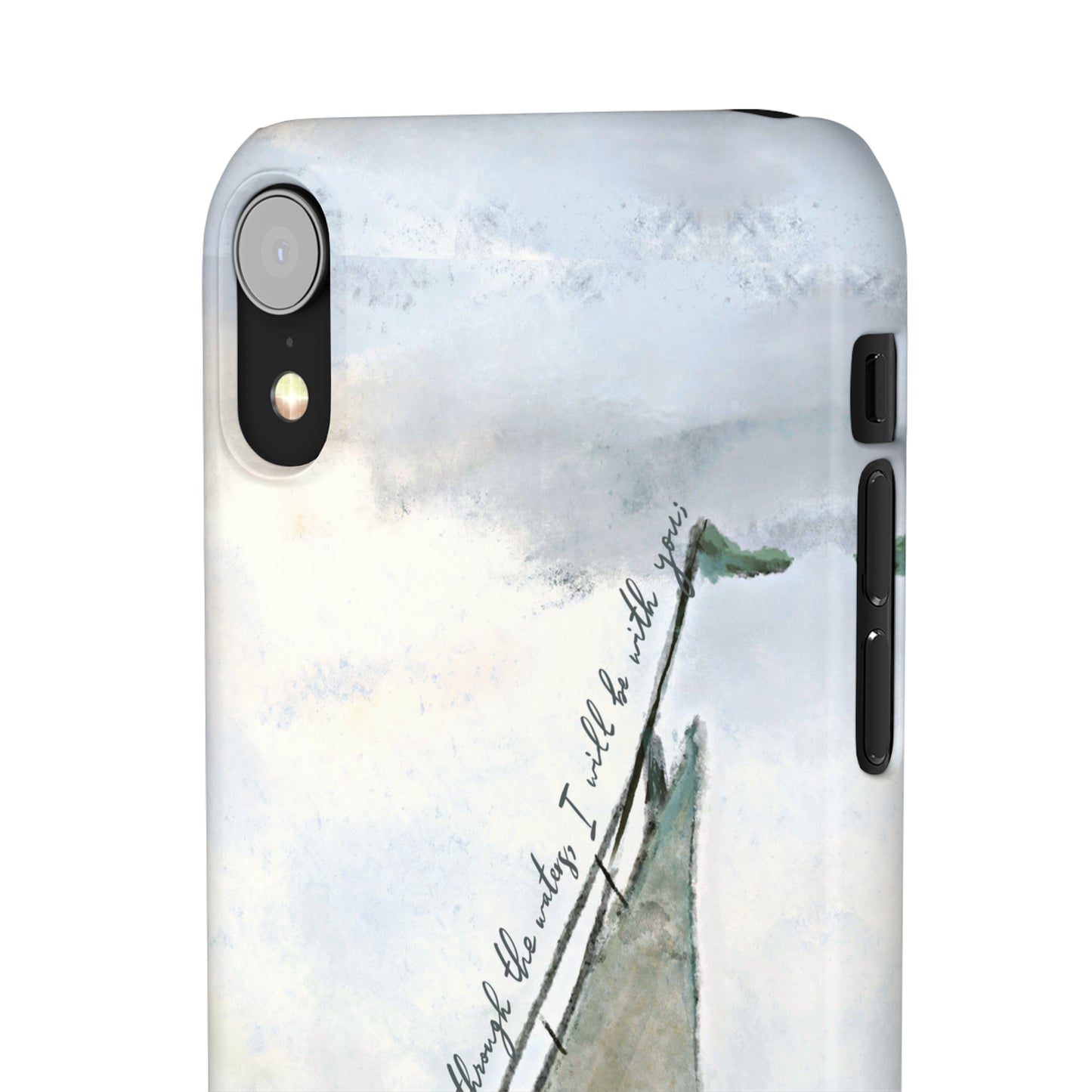 When you pass through the waters, I'll be with you Phone Case | Isaiah 43:2 Ocean themed Bible Verse Phone Case