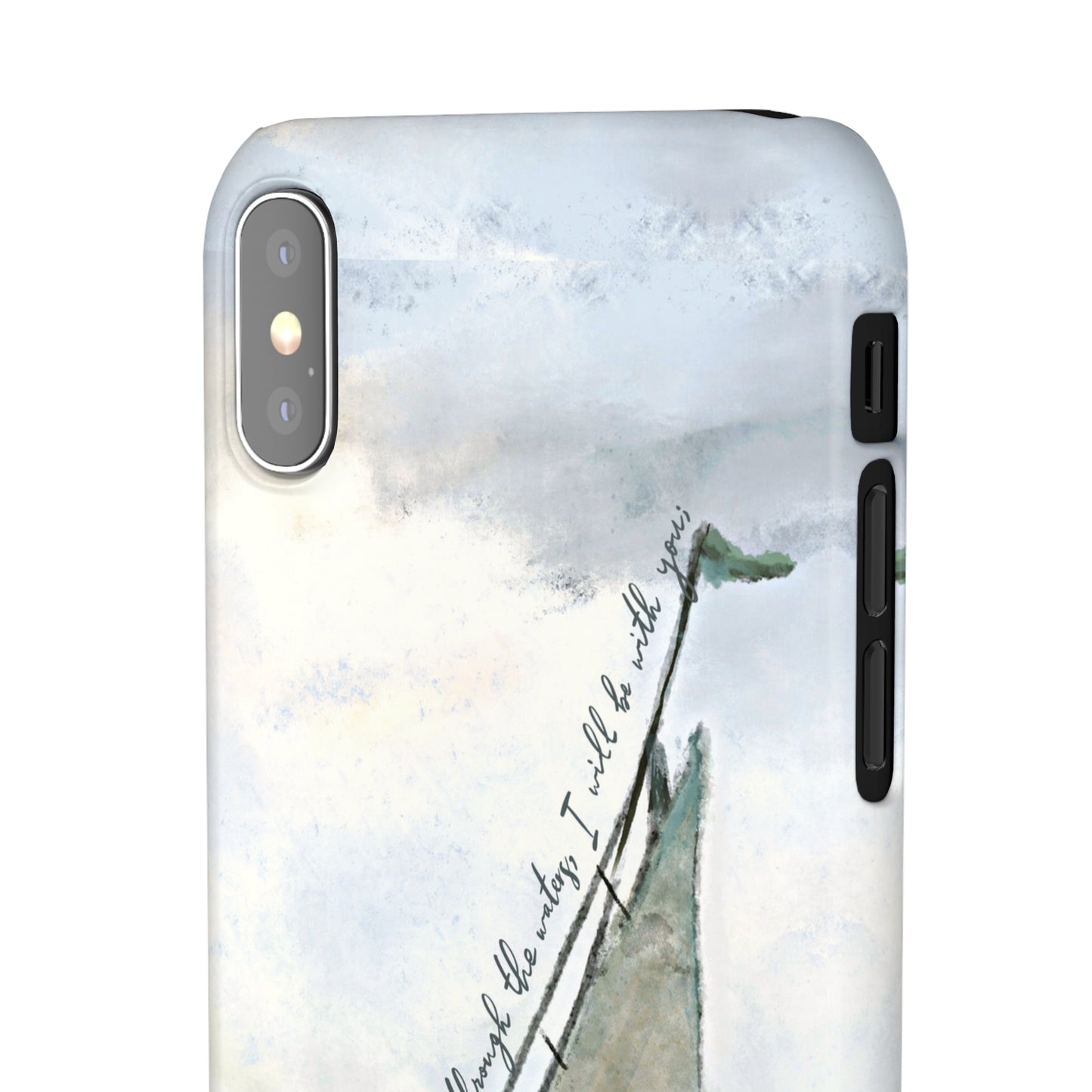 When you pass through the waters, I'll be with you Phone Case | Isaiah 43:2 Ocean themed Bible Verse Phone Case