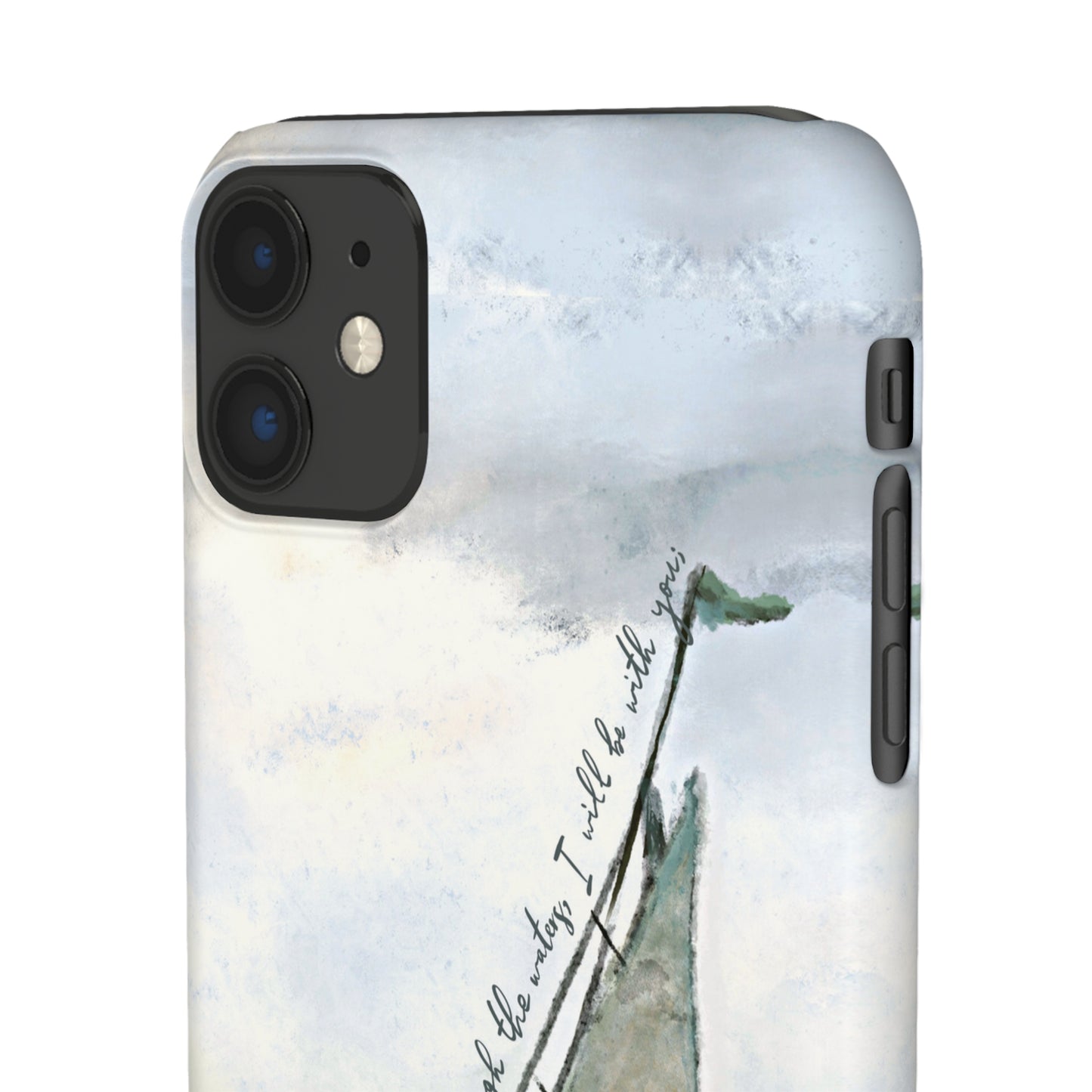 When you pass through the waters, I'll be with you Phone Case | Isaiah 43:2 Ocean themed Bible Verse Phone Case