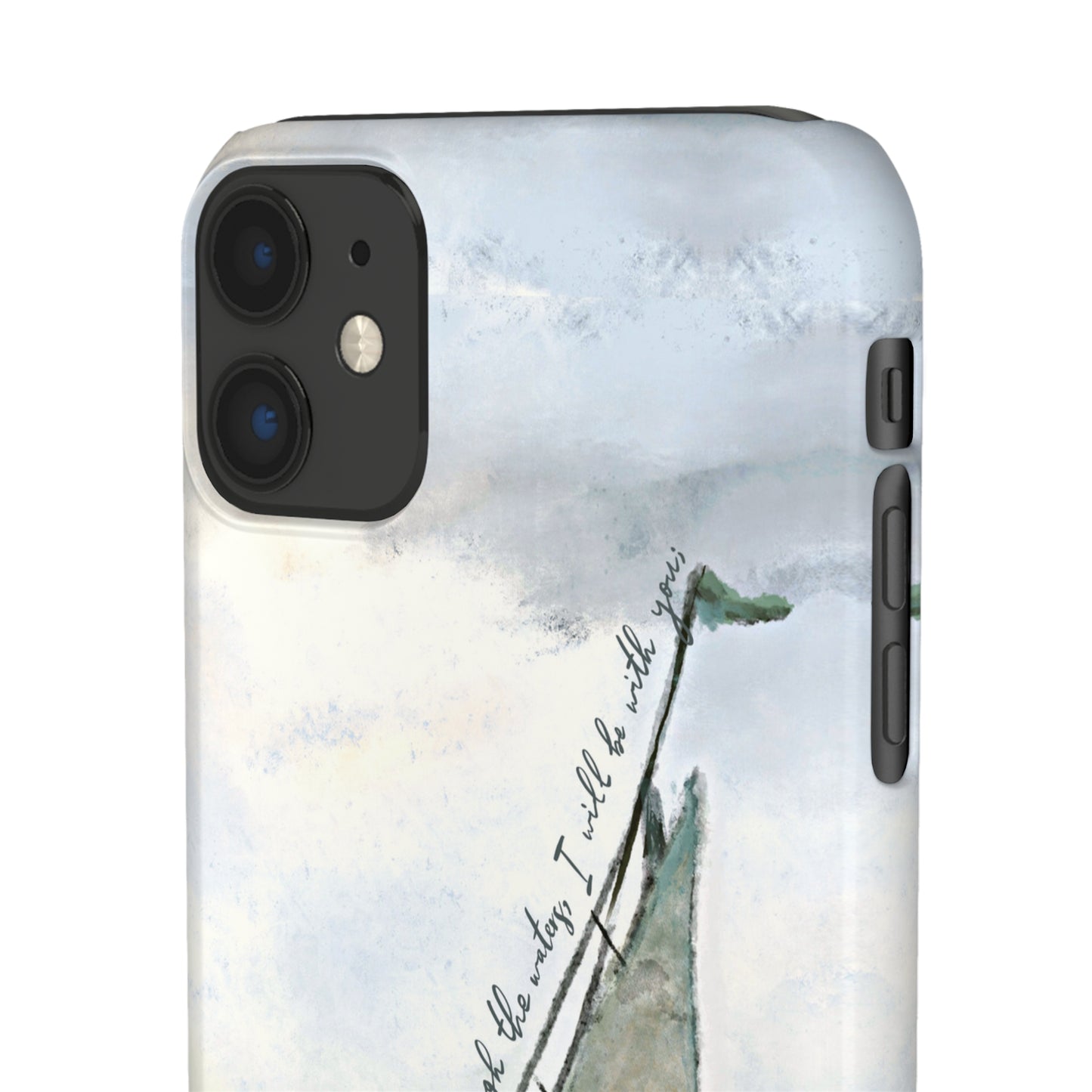 When you pass through the waters, I'll be with you Phone Case | Isaiah 43:2 Ocean themed Bible Verse Phone Case