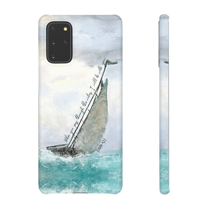 When you pass through the waters, I'll be with you Phone Case | Isaiah 43:2 Ocean themed Bible Verse Phone Case