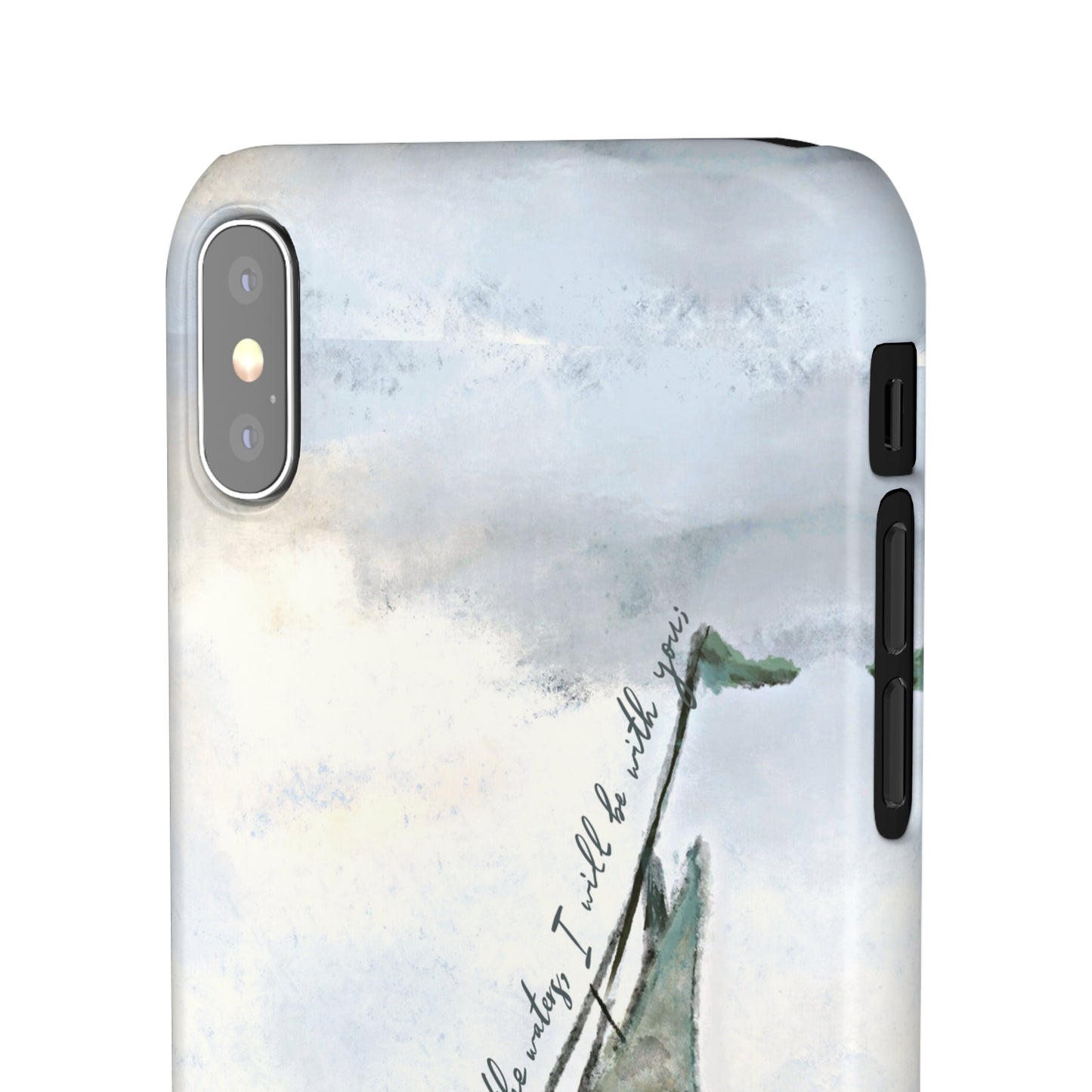 When you pass through the waters, I'll be with you Phone Case | Isaiah 43:2 Ocean themed Bible Verse Phone Case