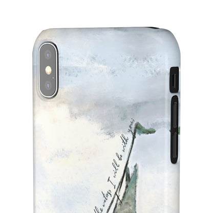 When you pass through the waters, I'll be with you Phone Case | Isaiah 43:2 Ocean themed Bible Verse Phone Case