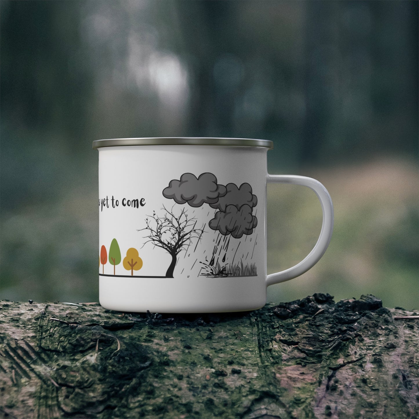 The Best is Yet to Come Enamel Mug for Camping, Christian Bible Verse and Doodle Art Cup, Christian Gift Idea
