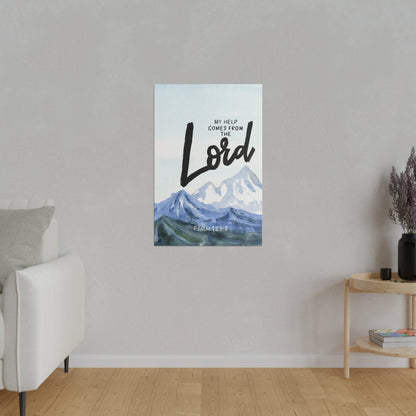 My help comes from the Lord Framed Canvas Wall Art | A song of ascents Mountains Psalm 121 2 Bible Verse Canvas Print | Christian Home Decor