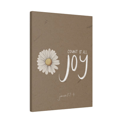 Count it all Joy Framed Canvas Wall Art, James 1:2-4 Bible Verse Print | Christian Home Decor